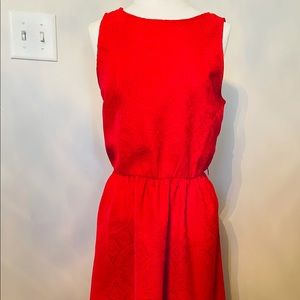 Red dress gathered waist